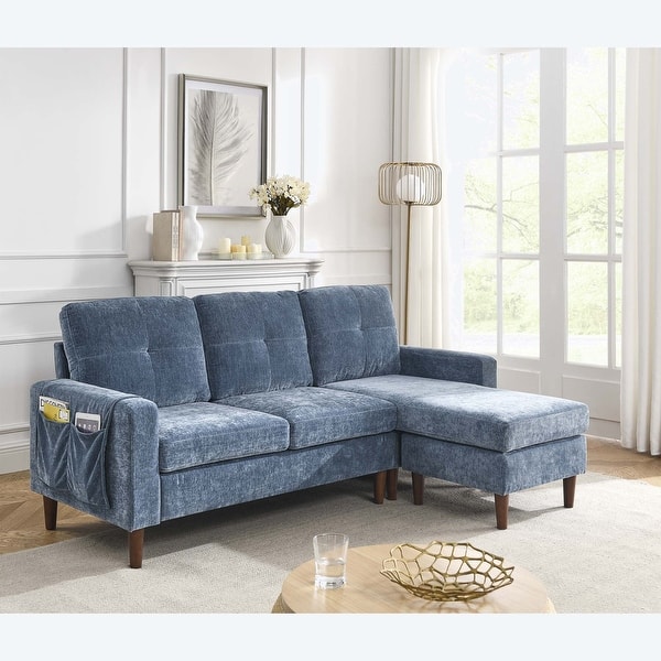 80" Convertible Sectional Sofa Couch with Removable Cushions Bed Bath